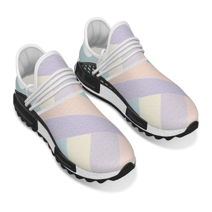 Women's Mesh Sneakers Pastel Crossed Stripes (Designed by Dunbi)