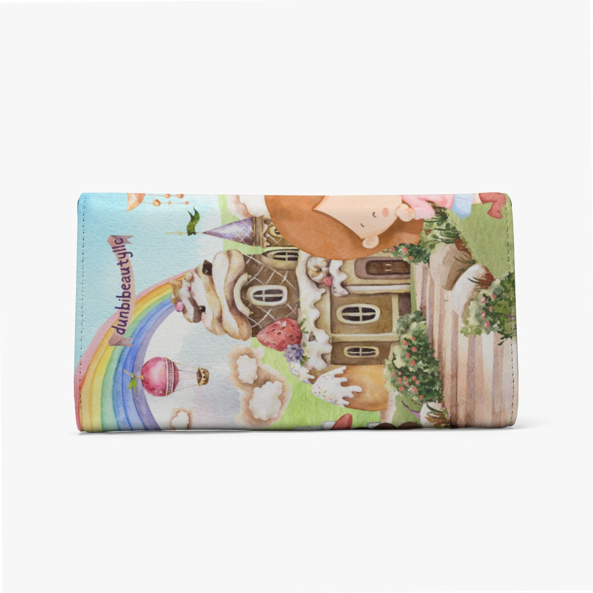 Foldable Wallet Watercolor, Candy, Pastel, Lollypops, Chocolate, Treats, Dessert, Girls, Friends, Rainbow, Candy Shop, Hot Air Balloon, Cake Pops, Chocolate Clouds (Designed by Dunbi)