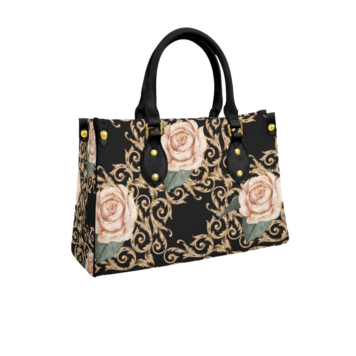 PU Handbag Black Rococo Rose (Designed by Dunbi) Yoycol