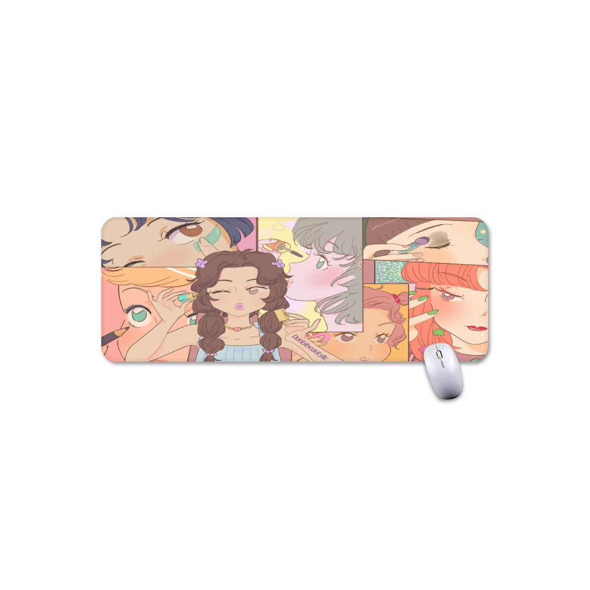 Mouse Pad Plus Size Kawaii, Anime, Japanese, Girl, Makeup, Beauty, Fun, Sleepover, Feminine, Fun, Cute (Designed by Dunbi)