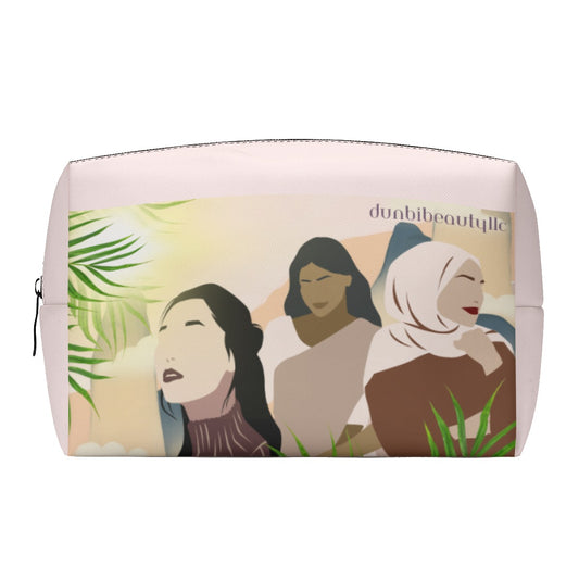 PU Cosmetic Bag Korean Woman, Indian Woman, Arab Woman, Peace, Happiness, Beauty (Designed by Dunbi)