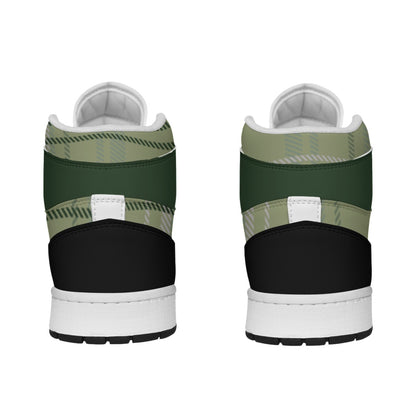 Men's Synthetic Leather Stitching Shoes Green Plaid (Designed by Dunbi) Yoycol