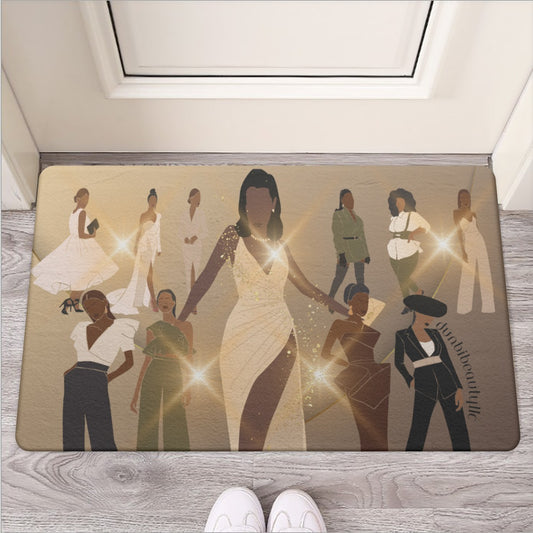 Door Mat | Rubber  Black Women in Fashion, Style, Trendsetter, Beauty, Edge, Grace, Elegance, Confidence, Glowing, (Designed by Dunbi)