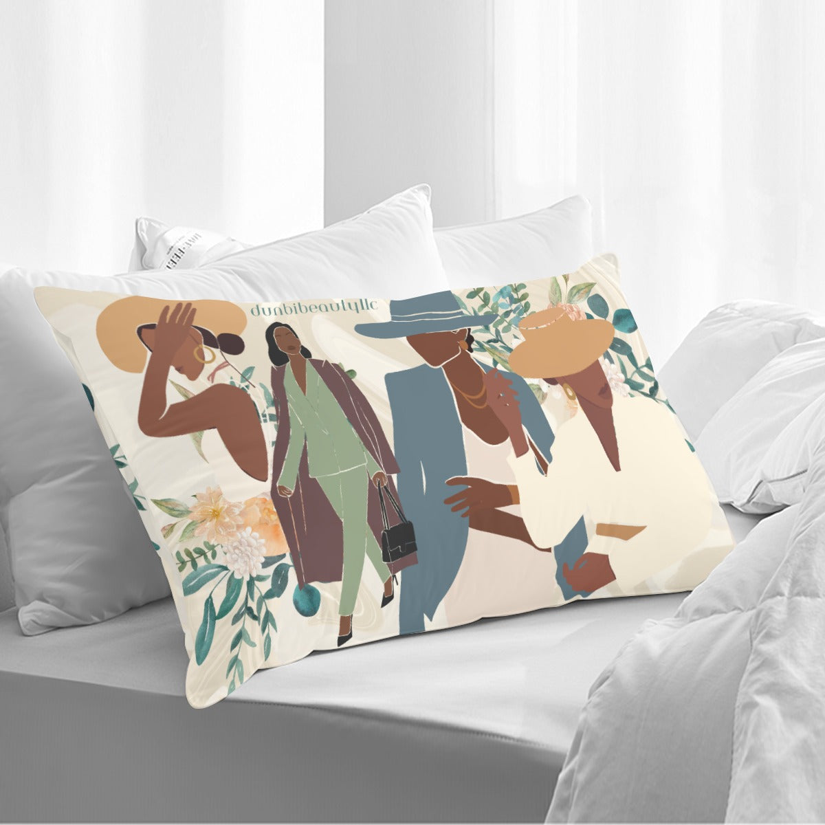 Double Side Printing Pillow Cover（1PC）Black Women in Business, Elegance, Confidence (Designed by Dunbi)