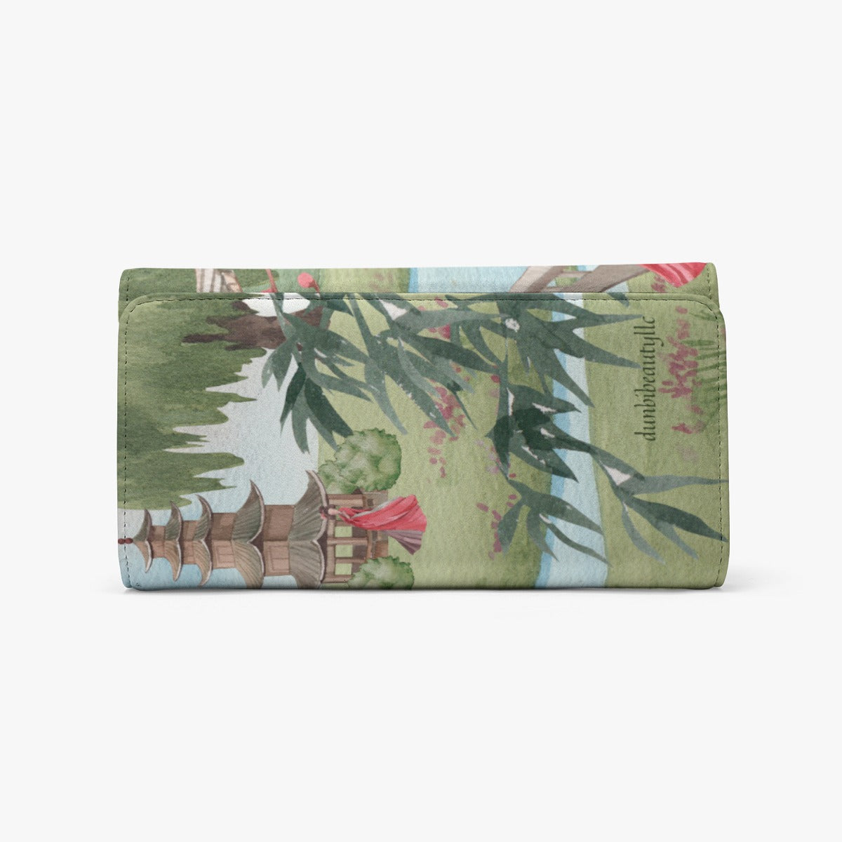 Foldable Wallet Asian Garden, Beauty, Peace, Serenity, Home, Happiness, Crane, River, Historic, Chinese Dynasty, Hanfu (Designed by Dunbi)