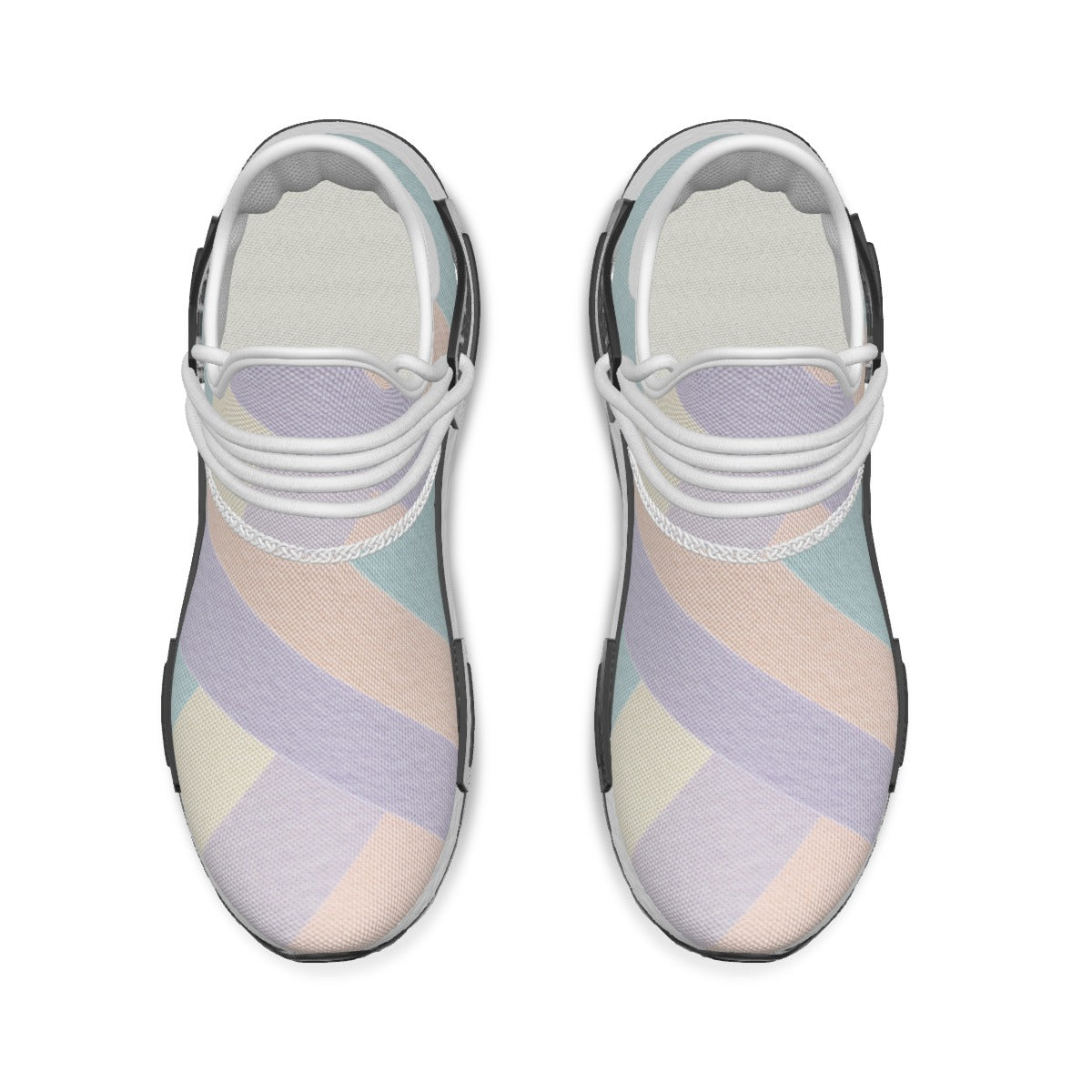 Women's Mesh Sneakers Pastel Crossed Stripes (Designed by Dunbi)