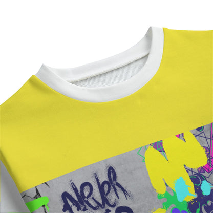 All-Over Print Kid's Round Neck Sweatshirt | 310GSM Cotton Graffiti, Paint, Art, Spray Painting, Don't Give Up, Inspirational, Motivational (Designed by Dunbi)