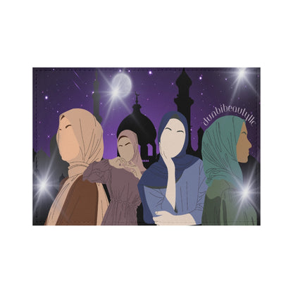 PU Card Bag Muslim Women, Arabian Moonlit Night, Evening, Friendship (Designed by Dunbi)