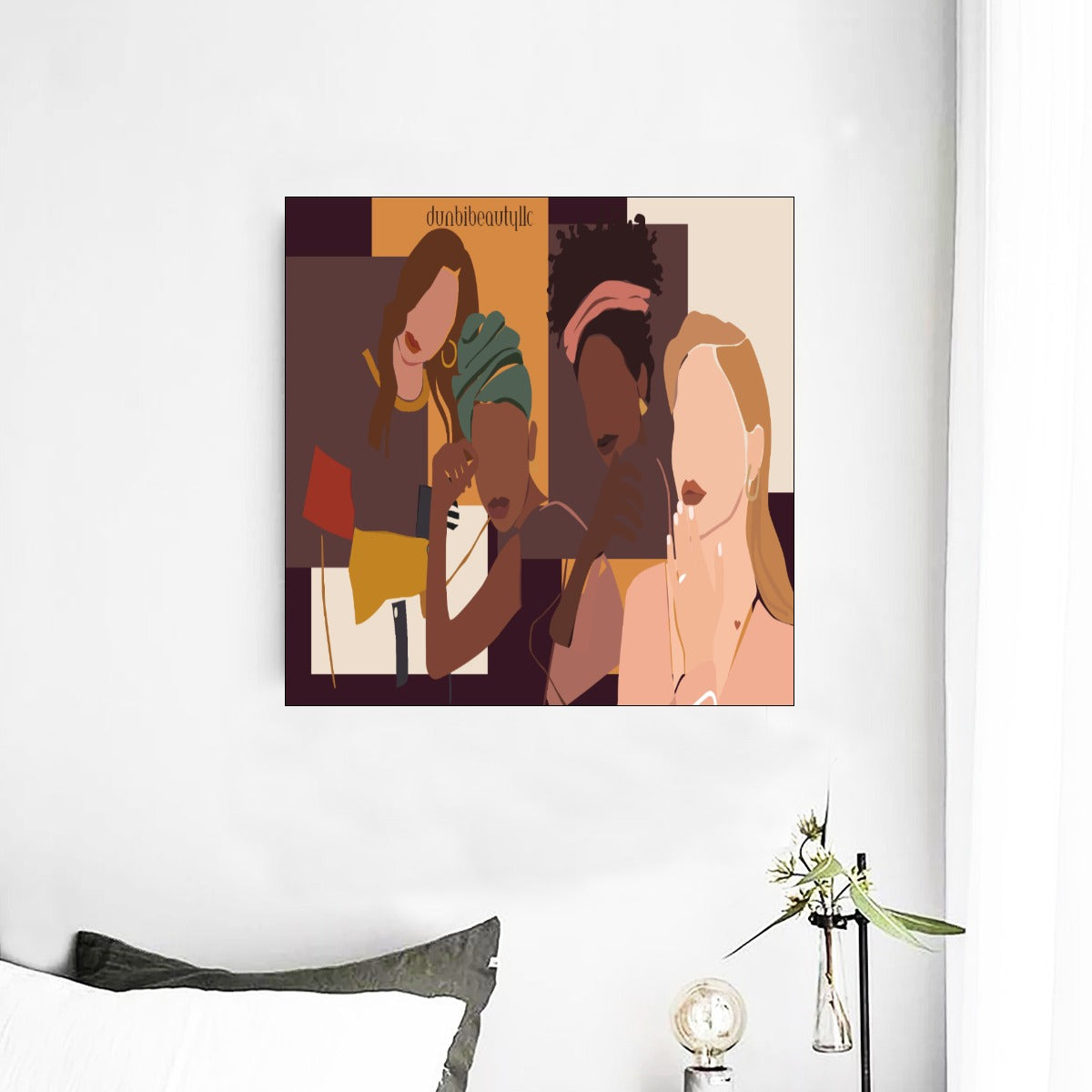 Framed Single Piece Mural | Square Afro Latinas, Latinas, Community, Beauty, Grace, Style, Fashion. Trendsetters (Designed by Dunbi)