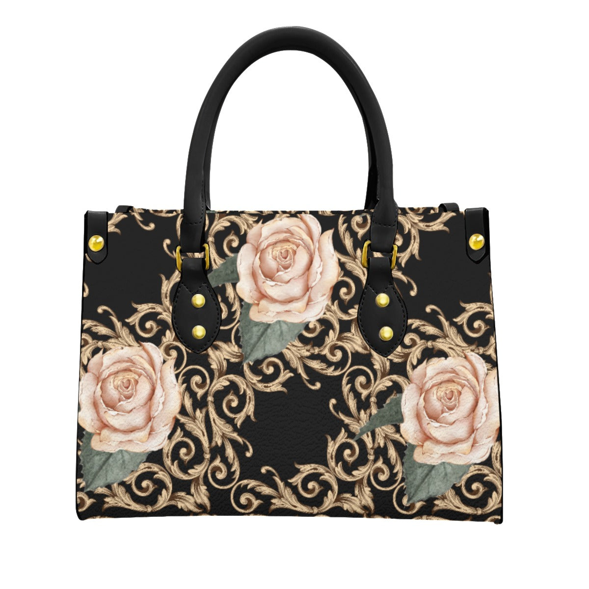 PU Handbag Black Rococo Rose (Designed by Dunbi) Yoycol