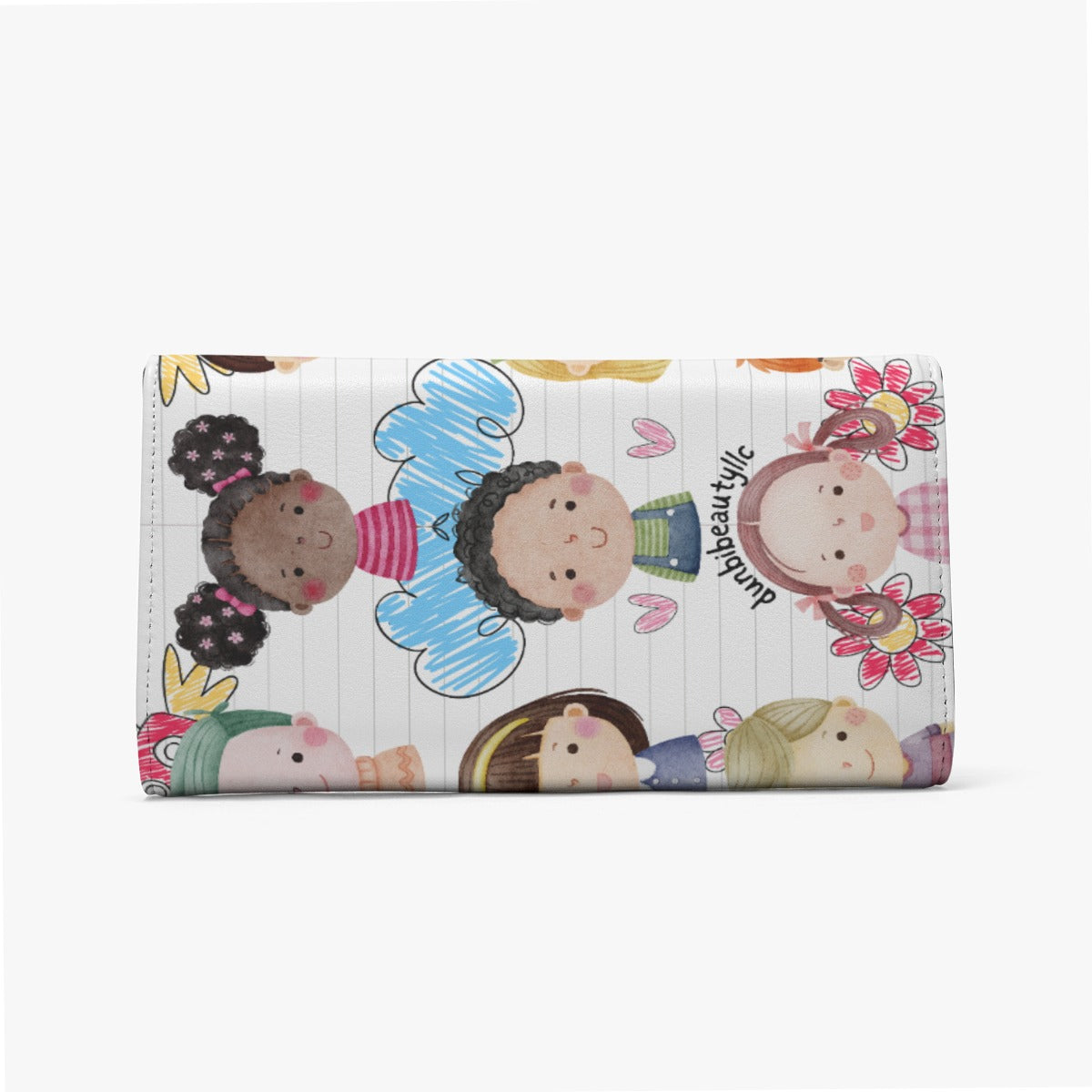 Foldable Wallet Kids, Notebook, Rocket, Sun, Smiley, School Bus, Tree, Flowers, Hearts, Clouds, Nature, Children, Boys, Girls, Friendship (Designed by Dunbi)