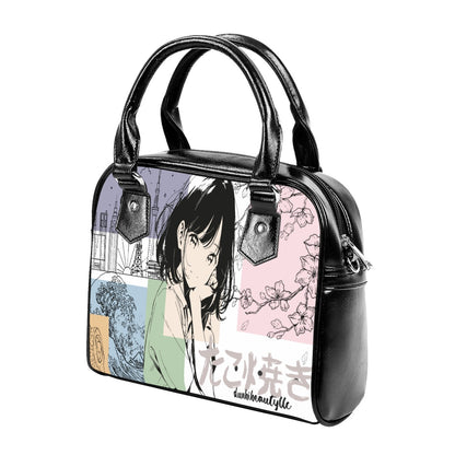 Handbag With Single Shoulder Strap Japanese, Japan, Girl, Kawaii, Cute, Anime, Manga Style, Peace, Sushi, Tokyo, Cherry Blossoms (Designed by Dunbi)