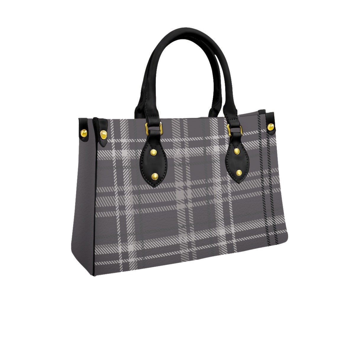 PU Handbag Purplish Gray Plaid (Designed by Dunbi) Yoycol