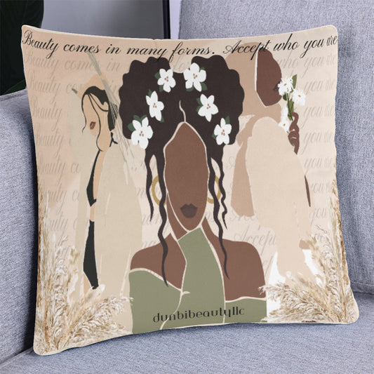 Pillow With Pillow Core Black Woman, Asian Woman, Muslim, Elegance, Beauty (Designed by Dunbi)