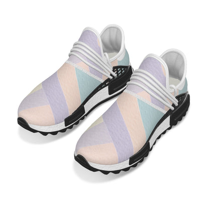 Women's Mesh Sneakers Pastel Crossed Stripes (Designed by Dunbi)