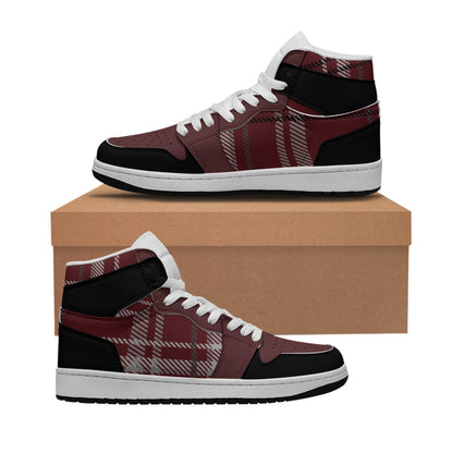 Men's Synthetic Leather Stitching Shoes Red Plaid (Designed by Dunbi) Yoycol