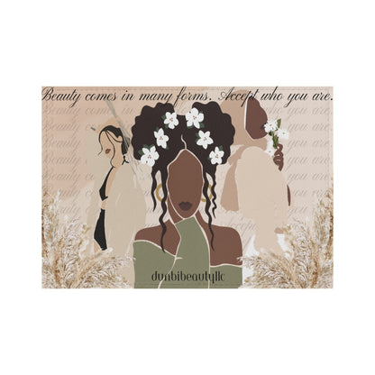 PU Card Bag Black Woman, Muslim, Asian, Flowers, Beauty, Confidence (Designed by Dunbi)