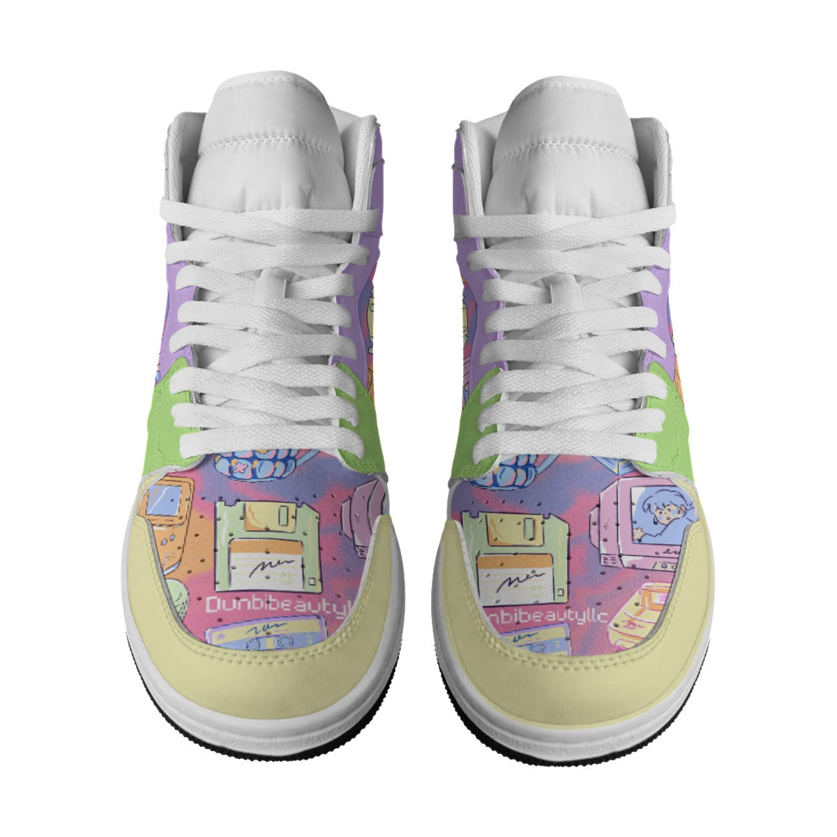 Women's Synthetic Leather Stitching Shoes Kawaii, Retro, Anime, 90's Themed, Sherbet Colors, Pastel (Designed by Dunbi)