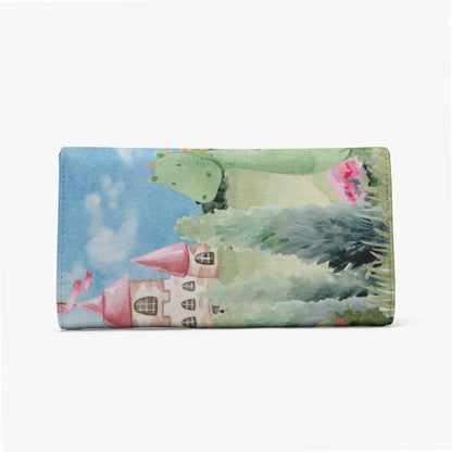 Foldable Wallet Boy, Watercolor, Castle, Dragon, Garden, Prince, Crown, Cape, Wooden Sword, Clouds (Designed by Dunbi)