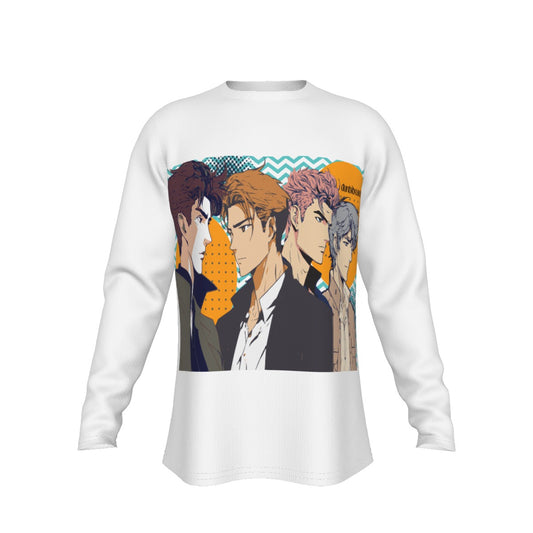 All-Over Print Men's Long Sleeve T-Shirt  Anime, Nostalgia, Guy Crush, Boys, Emotions, Friendship, Handsome (Designed by Dunbi)