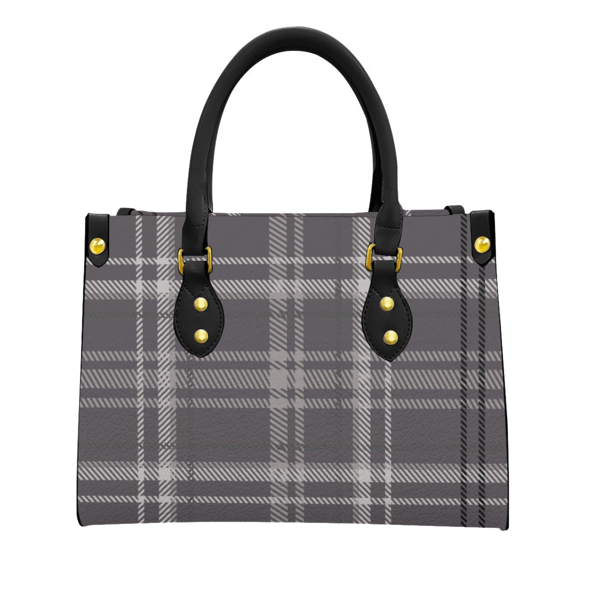 PU Handbag Purplish Gray Plaid (Designed by Dunbi) Yoycol