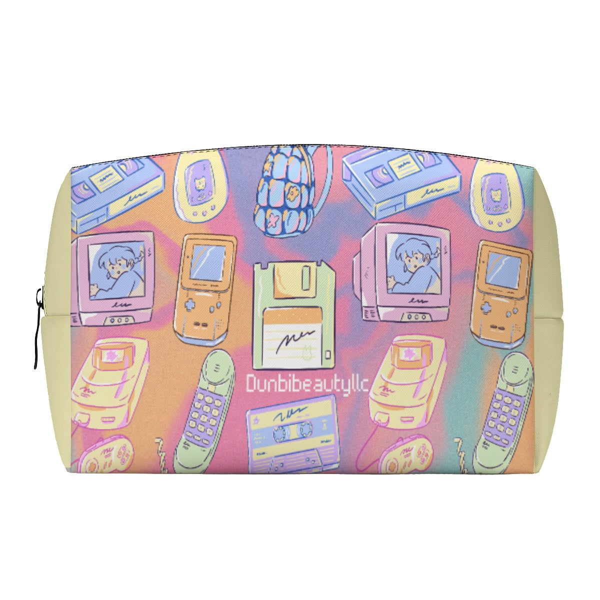 PU Cosmetic Bag Kawaii, Retro, Anime, 90's Themed, Sherbet Colors, Pastel (Designed by Dunbi)