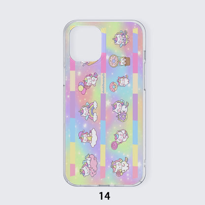 iPhone14 Series Mobile Phone Case | TPU Kawaii Unicorn, Pastel Rainbow, Clouds, Pink, Purple, Blue, Yellow, Sleepy Unicorn, Hungry Unicorn, Moon, Candy, Donuts, Ice Cream (Designed by Dunbi)