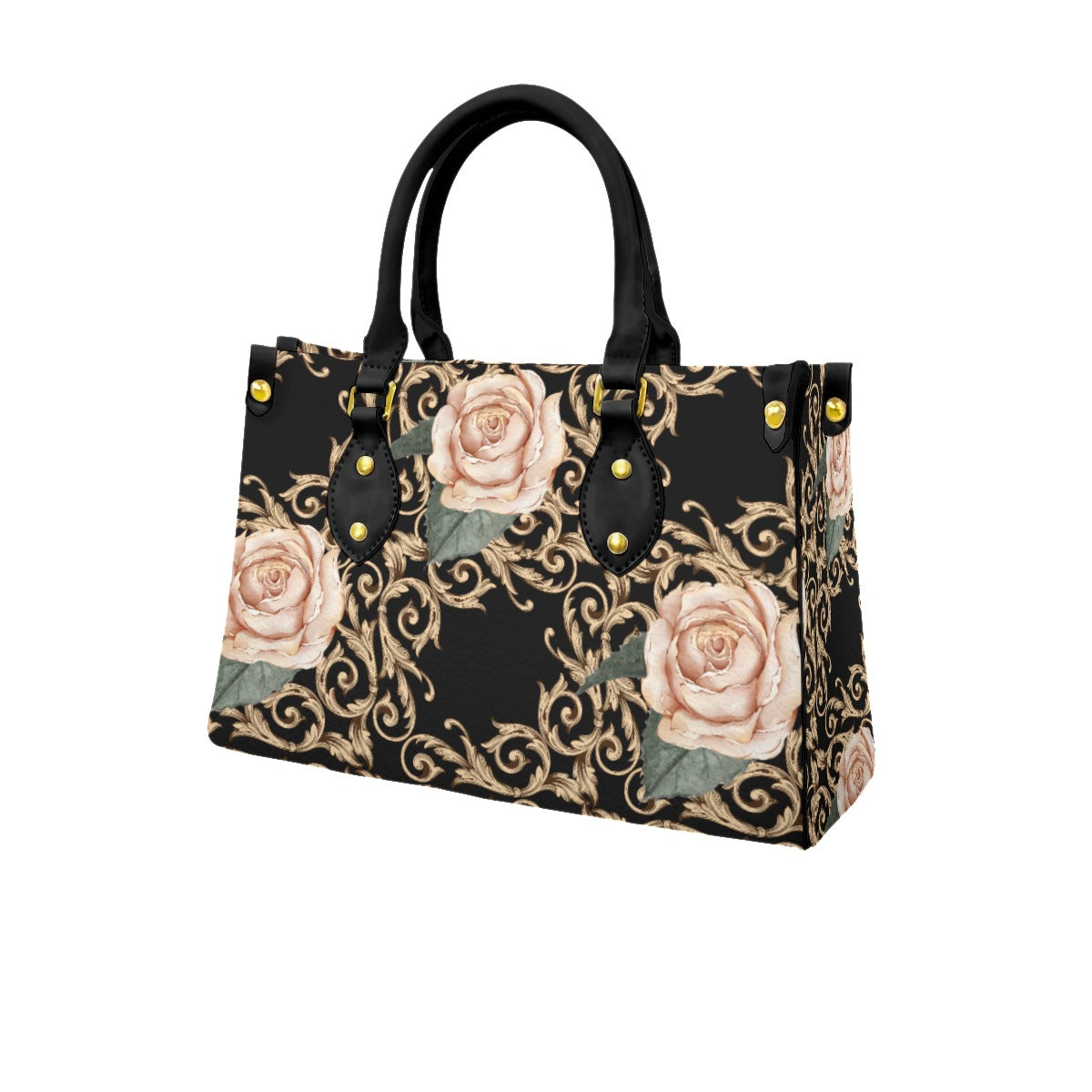 PU Handbag Black Rococo Rose (Designed by Dunbi) Yoycol