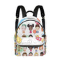 Small Size Backpack Kids, Notebook, Rocket, Sun, Smiley, School Bus, Tree, Flowers, Hearts, Clouds, Nature, Children, Boys, Girls, Friendship (Designed by Dunbi)