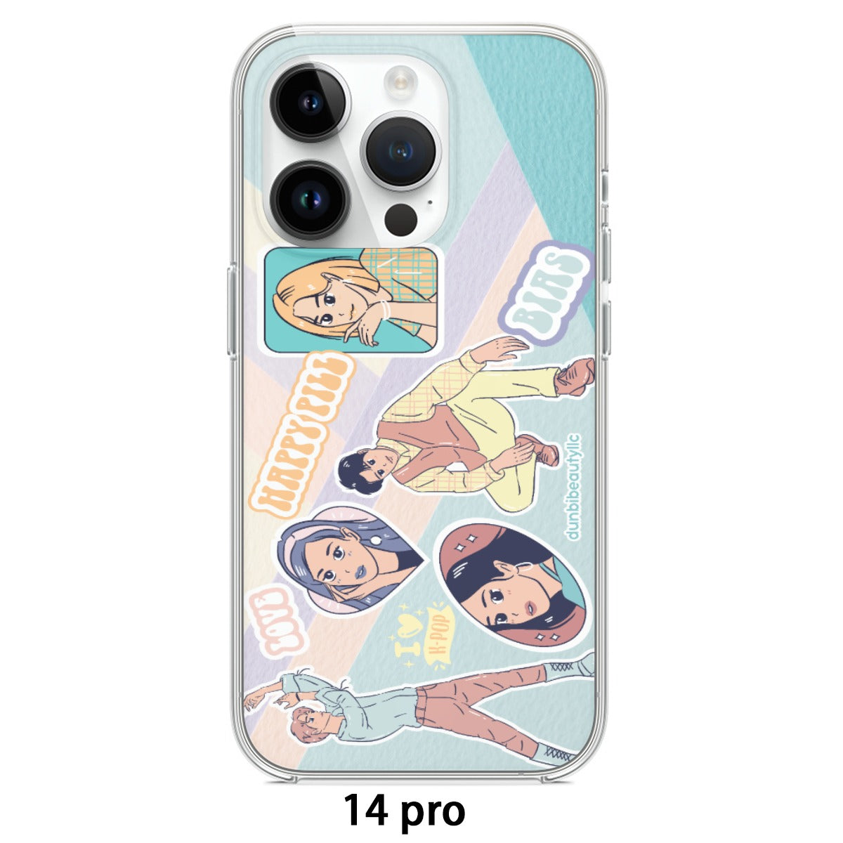 iPhone14 Series Mobile Phone Case | TPU KPOP Inspired, BTS, Enhyphen, Pastel, Ive, Aespa, Bias, Happy Pill, Love, I Love KPOP, Idol, Music (Designed by Dunbi)