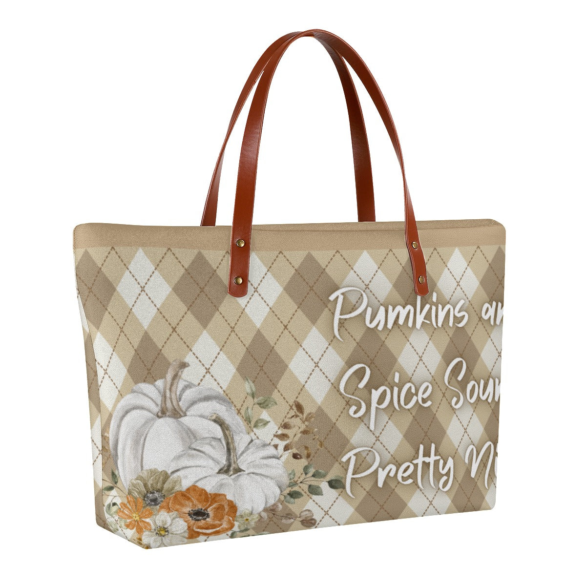 Women's Tote Bag | Diving Cloth Pumpkins and Spice Sound Pretty Nice  (Designed by Dunbi) Yoycol