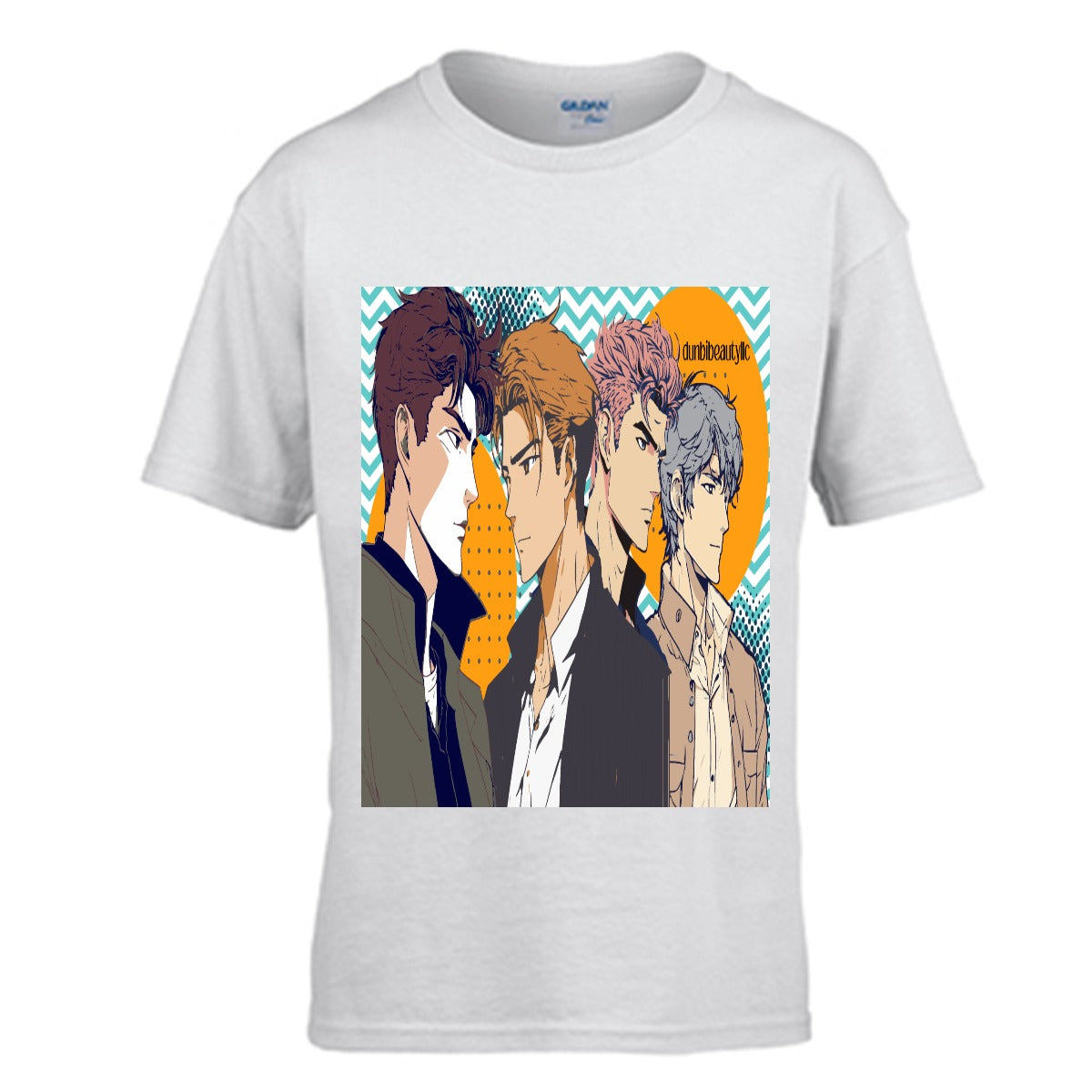 Kid's Single Side Printing Crew Neck T-shirt | Gildan 150GSM Cotton (DTG) Anime, Nostalgia, Guy Crush, Boys, Emotions, Friendship, Handsome (Designed by Dunbi)