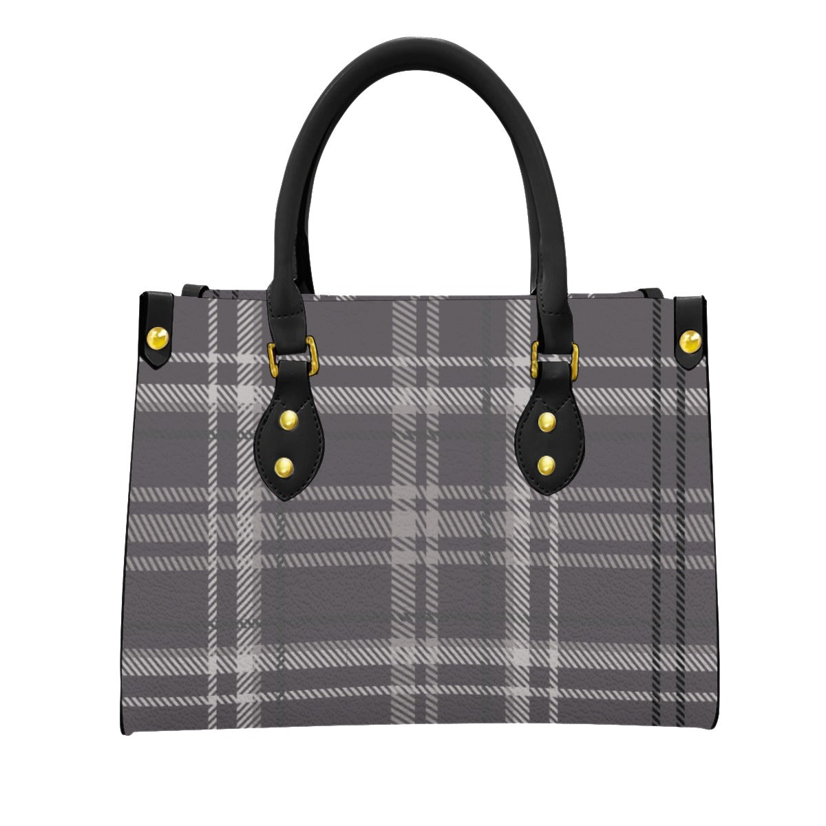 PU Handbag Purplish Gray Plaid (Designed by Dunbi) Yoycol