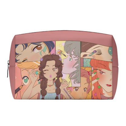 PU Cosmetic Bag Kawaii, Anime, Japanese, Girl, Makeup, Beauty, Fun, Sleepover, Feminine, Fun, Cute (Designed by Dunbi)