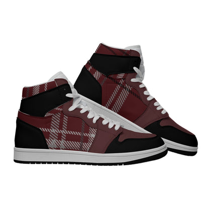 Men's Synthetic Leather Stitching Shoes Red Plaid (Designed by Dunbi) Yoycol