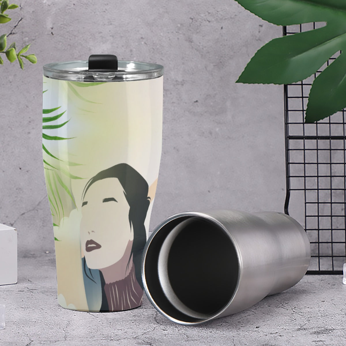 Cone Tumbler 30oz Korean Woman, Indian Woman, Arab Woman, Peace, Happiness, Beauty (Designed by Dunbi)