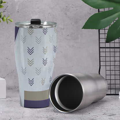 Cone Tumbler 30oz Gray, Purple and Gold Geometric Print (Designed by Dunbi)