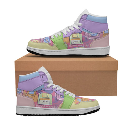 Women's Synthetic Leather Stitching Shoes Kawaii, Retro, Anime, 90's Themed, Sherbet Colors, Pastel (Designed by Dunbi)