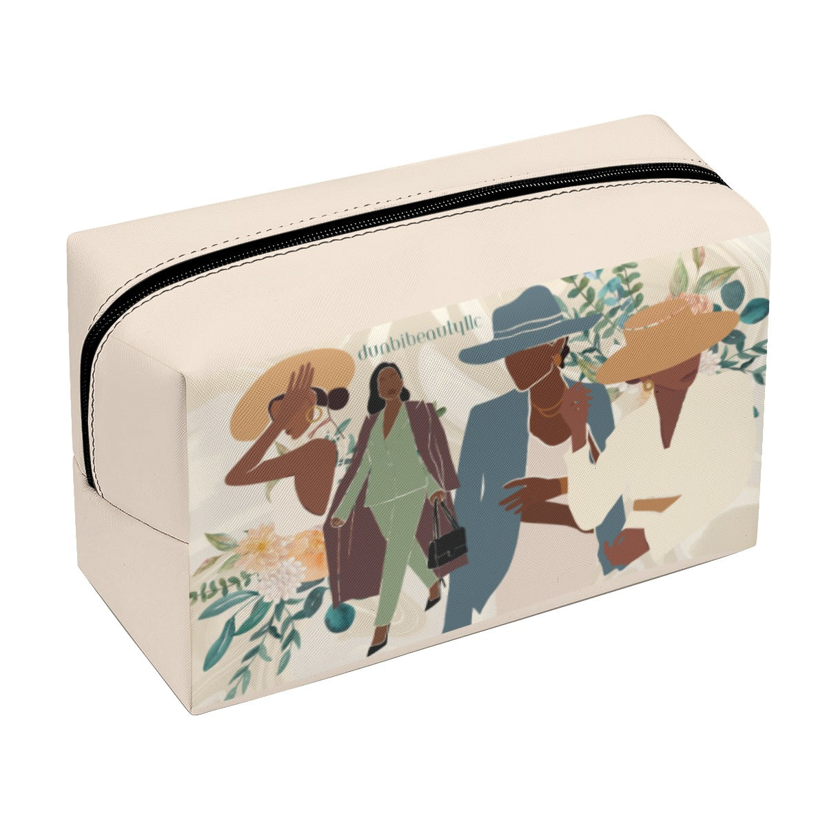 PU Cosmetic Bag Black Women in Business, Elegance, Confidence (Designed by Dunbi)