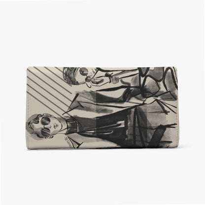 Foldable Wallet Vintage-Modern, Fashion Forward Men & Women, Charcoal Art Style, Geometric, Chic, Stylish, Avant Garde, Runway (Designed by Dunbi)