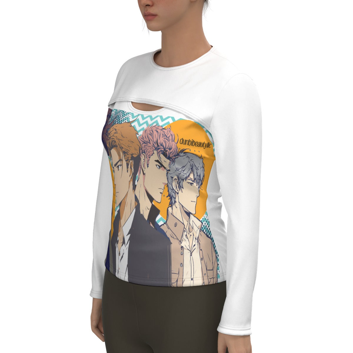 All-Over Print Women's Two-piece Sport Sweatshirt   Anime, Nostalgia, Guy Crush, Boys, Emotions, Friendship, Handsome (Designed by Dunbi)