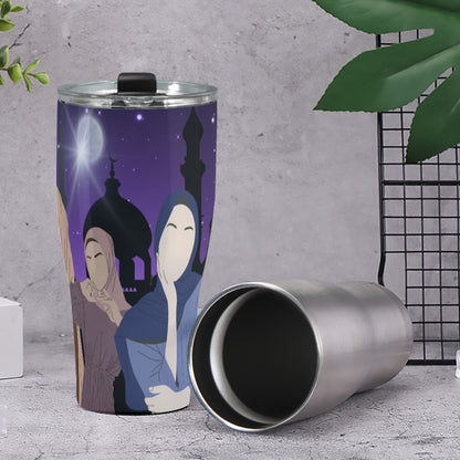 Cone Tumbler 30oz Muslim Women, Arabian Moonlit Night, Evening, Friendship (Designed by Dunbi)