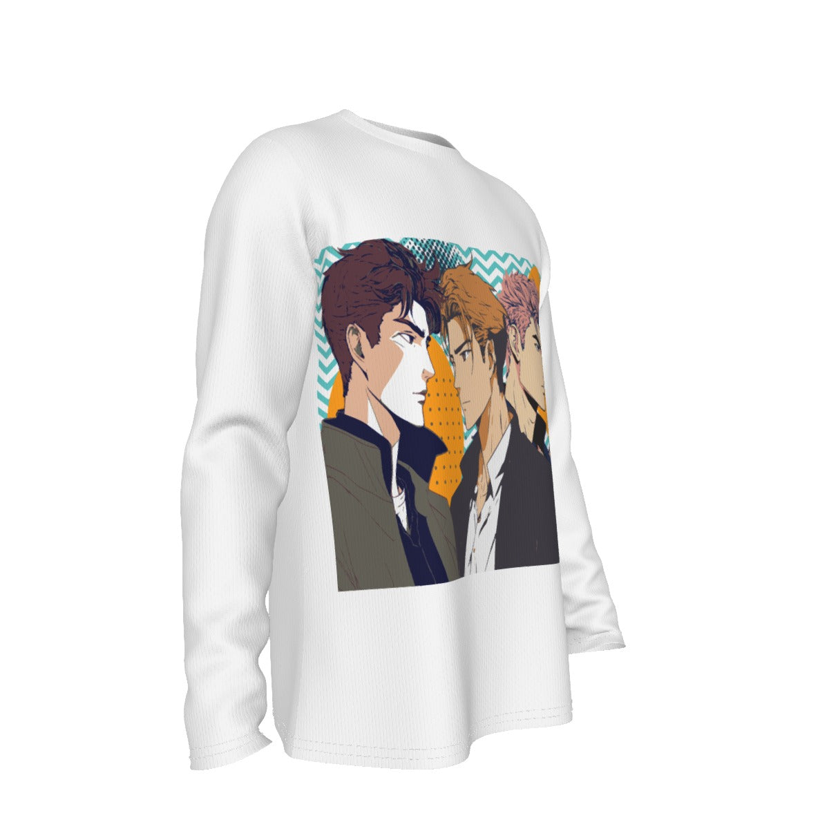 All-Over Print Men's Long Sleeve T-Shirt  Anime, Nostalgia, Guy Crush, Boys, Emotions, Friendship, Handsome (Designed by Dunbi)