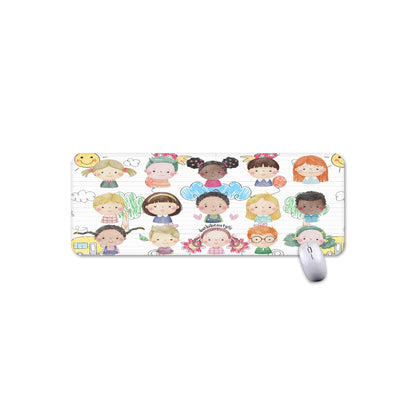 Mouse Pad Plus Size Kids, Notebook, Rocket, Sun, Smiley, School Bus, Tree, Flowers, Hearts, Clouds, Nature, Children, Boys, Girls, Friendship (Designed by Dunbi)