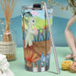 Tumbler 20oz (with Straw) Watercolor Dinosaurs, Volcano, Grass, Dino Eggs, Cute, Triceratops. Parasaurolophus, Pterodactyl, Diplodocus, Prehistoric (Designed by Dunbi)