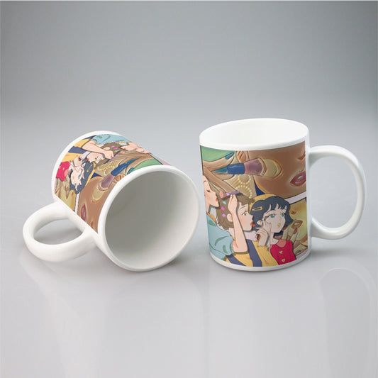 All-over print mug Retro, Makeup, Korean Girls, Hair, Fashion, Lipstick, Mascara, Girl Gang (Designed by Dunbi)