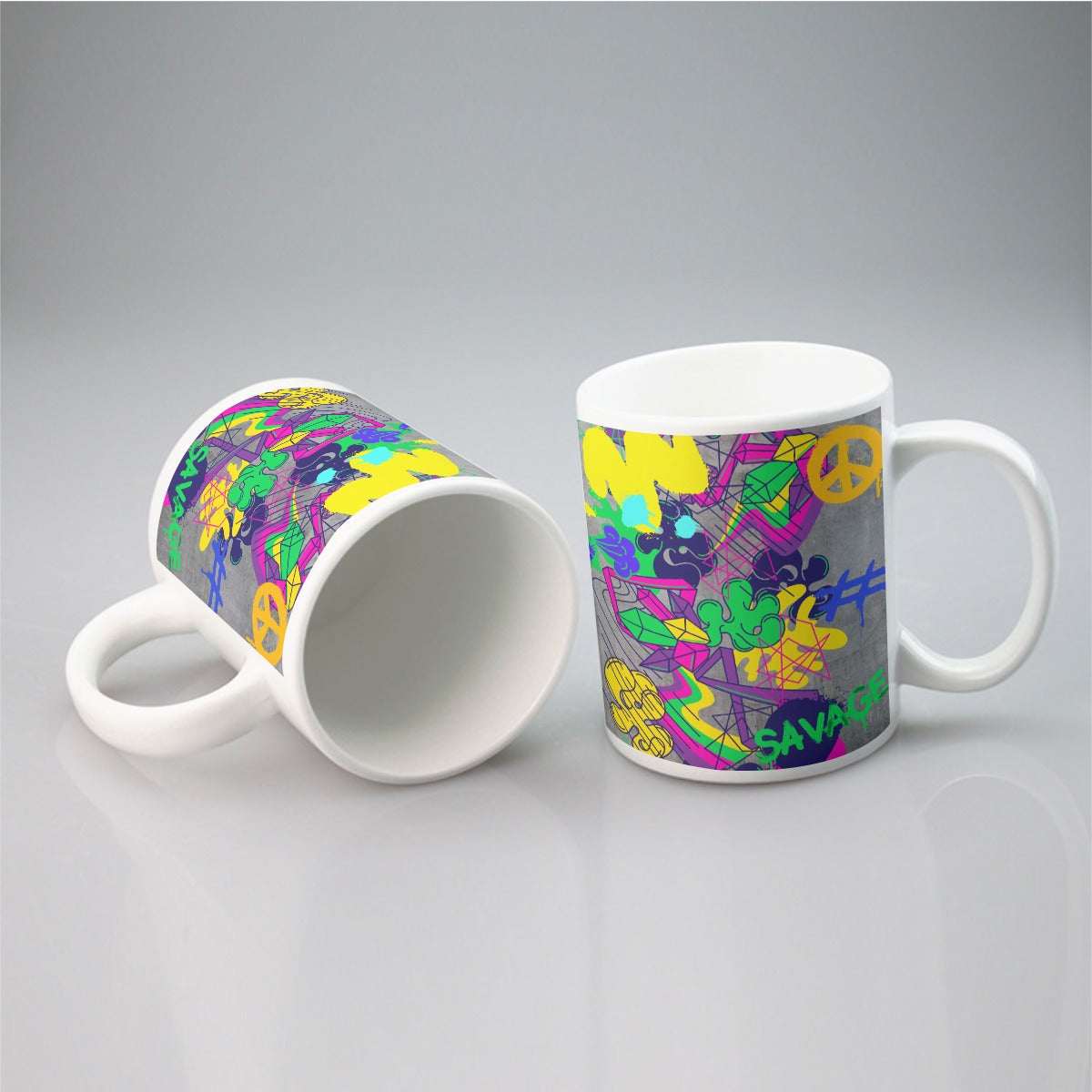 All-over print mug Graffiti, Paint, Art, Spray Painting, Don't Give Up, Inspirational, Motivational (Designed by Dunbi)