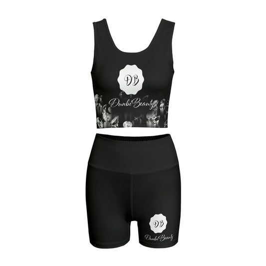 All-Over Print Women's Yoga Set DunbiBeauty, LLC Logo (Designed by Dunbi)