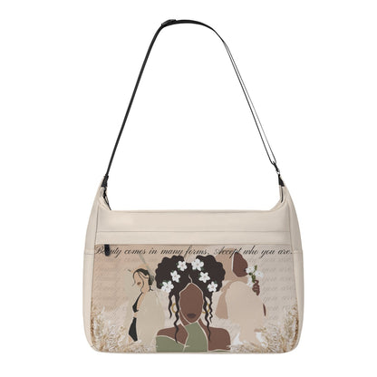 Messenger Bag Black Woman, Asian Woman, Muslim Woman, Flowers, Beauty, Elegance (Designed by Dunbi)