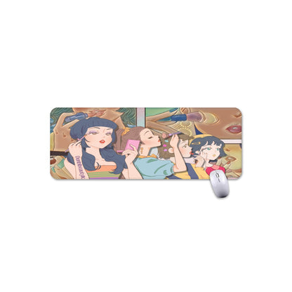 Mouse Pad Plus Size Retro, Makeup, Korean Girls, Hair, Fashion, Lipstick, Mascara, Girl Gang (Designed by Dunbi)